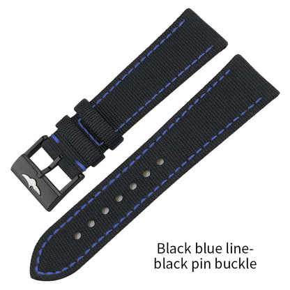 Bracelet de montre en cuir et nylon épais de qualité, 21mm 22mm, pour Breitling Avenger CHRONOMAT NAVITIMER SUPEROCEAN, bracelet de montre à fond jaune
