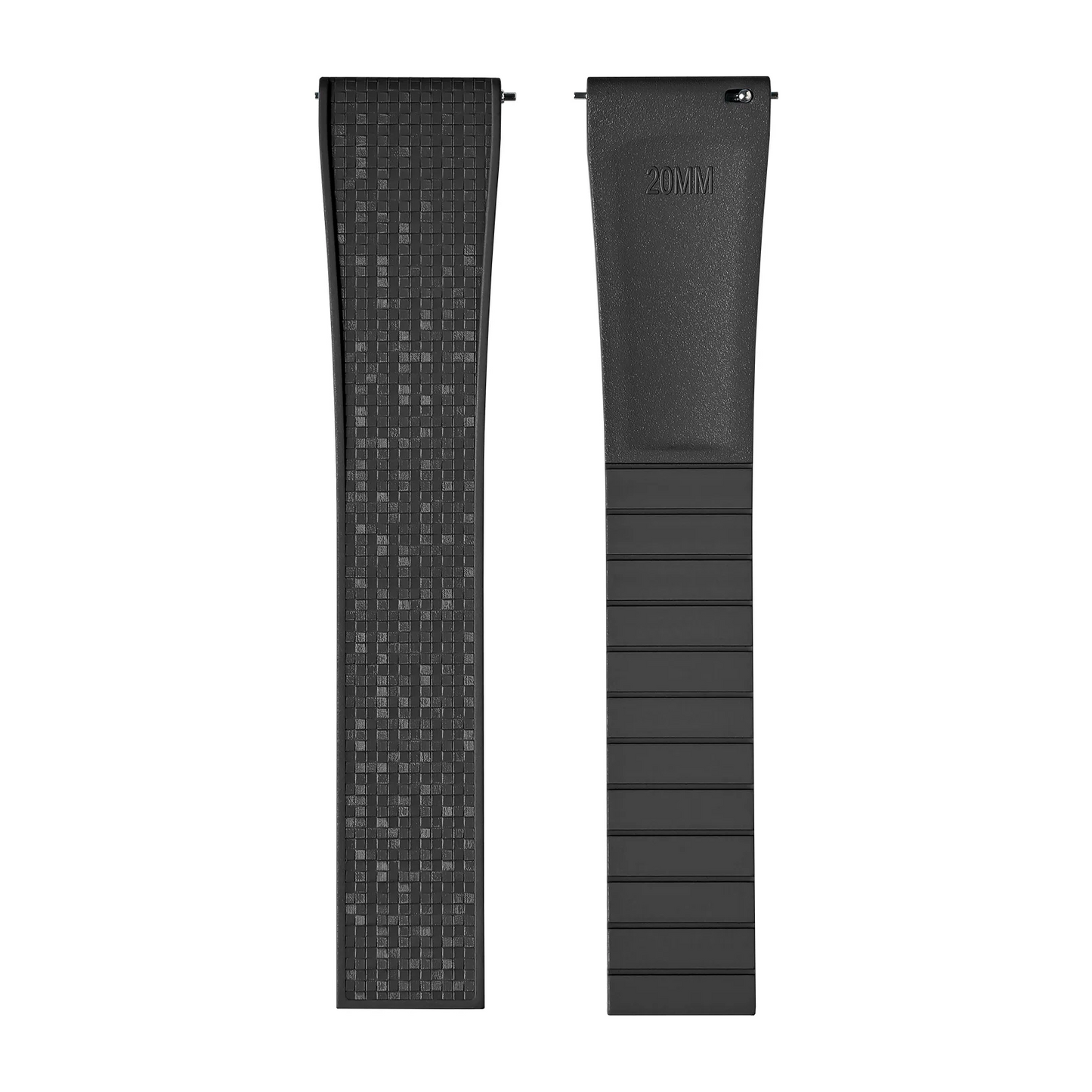 Cinturino per orologio in gomma di alta qualità - Fibbia argento, oro o nero