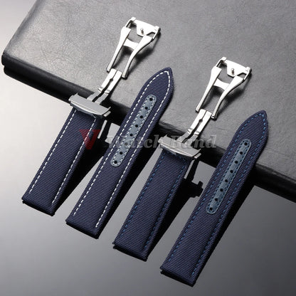 Correa de reloj de nailon tipo vela, 20 mm 22 mm, para Omega Seamaster 300, para Speedmaster AT150, cierre desplegable, correas deportivas para hombre