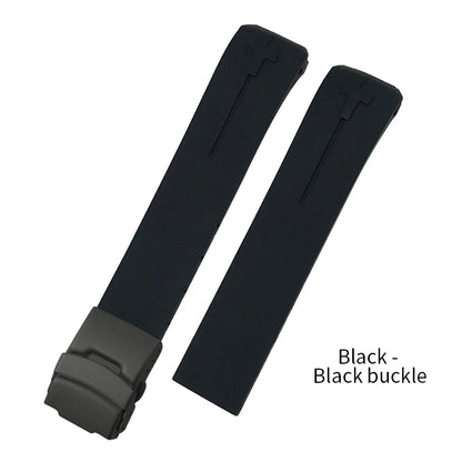 Cinturino per orologio in gomma e silicone da uomo, 21 mm, nero, arancione, morbido, per serie Tissot T033, T Touch T013.420, strumenti