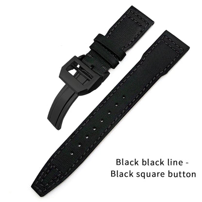 Bracelet de montre en cuir de Nylon 20mm 21mm 22mm pour montres IWC Big Pilot PORTOFINO IW3777 bracelet de montre en cuir de vache bleu vert noir rouge