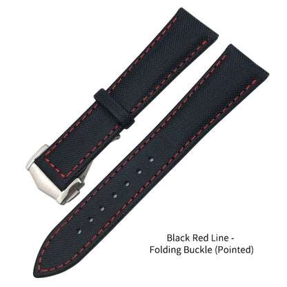 Canvas and Leather Watch Strap, 20mm, 22mm, 19mm, 21mm, for Omega Watch, Seamaster, Diver 300 Moon, AT150 AQUA TERRA, Nylon Bracelet Tools