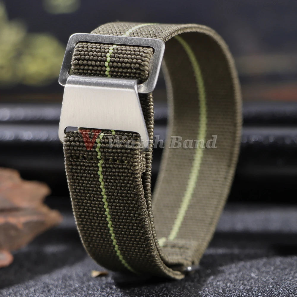Bracelet de montre tressé en Nylon, 18/20/22mm, élastique, troupes françaises, sac de Parachute, Bracelet de Sport universel pour hommes et femmes