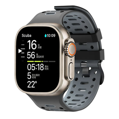 Cinturino sportivo in silicone traspirante per Apple Watch Ultra 2 3, bracciale iWatch da uomo, 49 mm, serie 11 10 46 mm/9 8 7 SE 6 5 44 mm/45 mm