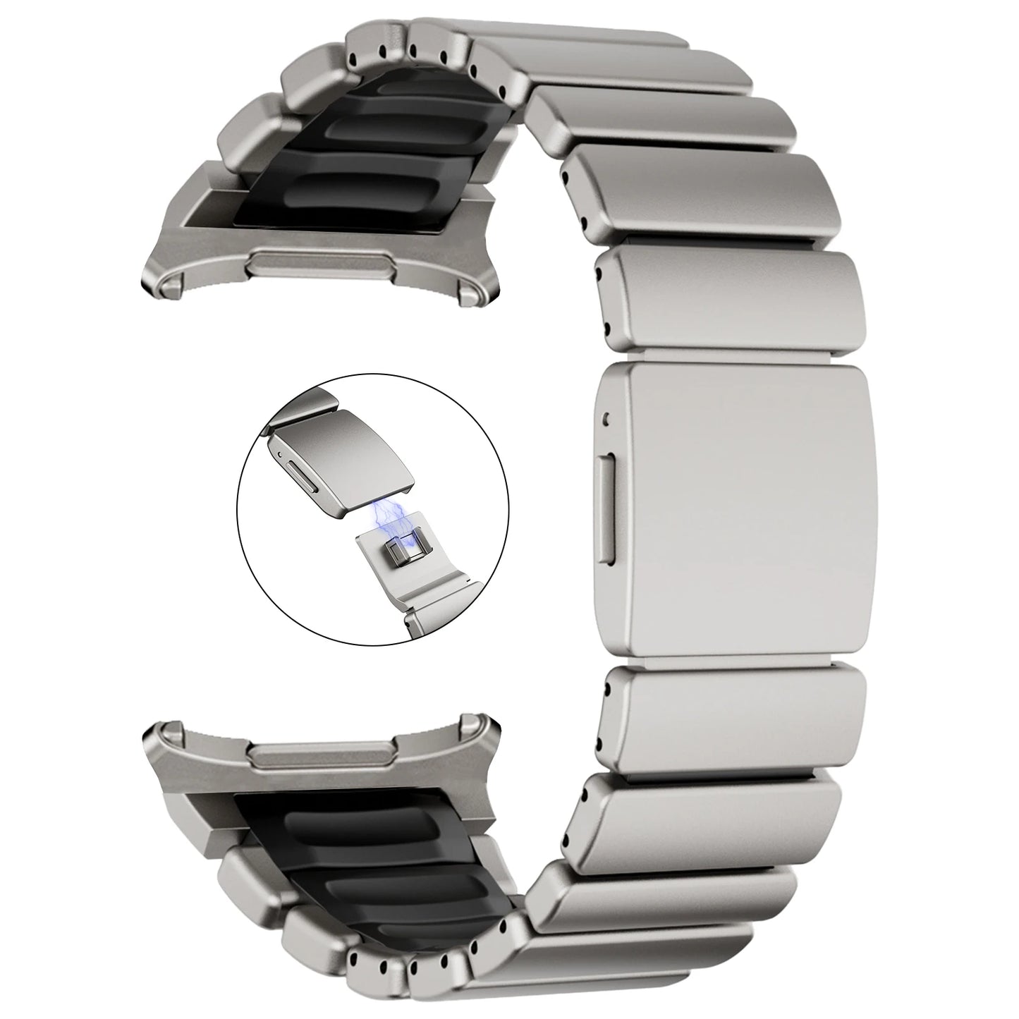 Magnetic Titanium Strap for Samsung Galaxy Watch Ultra 2, Alloy Band for Galaxy Watch 9 8 Classic