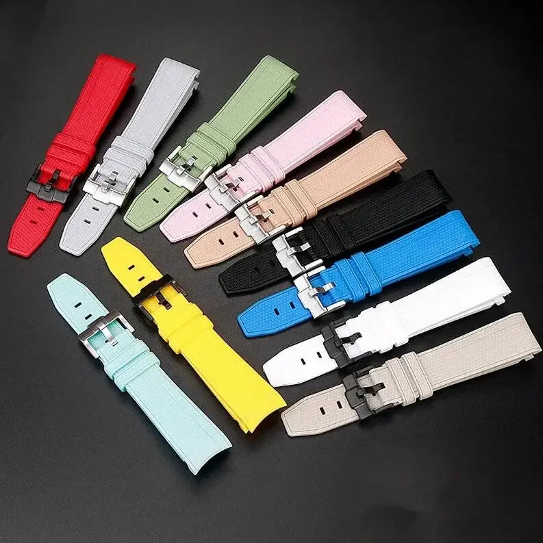 Bracelet de montre en caoutchouc et Silicone, 20mm, pour Omega X Swatch Joint MoonSwatch, pour Seamaster 300, pour hommes et femmes, extrémité incurvée