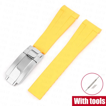    Bracelet en caoutchouc de 20mm pour Rolex GMT Daytona Submariner, étanche, extrémité incurvée en TPU, bracelet de montre de remplacement pour Omega X Swatch MoonSwatch