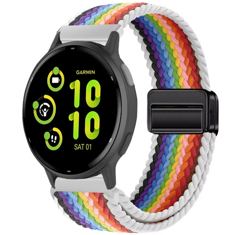 Bracelet magnétique en Nylon, 20mm 22mm, pour Garmin Forerunner 970 570 165 55 965 265/Venu 3, Bracelet de sport Garmin Active 6 5 Correa