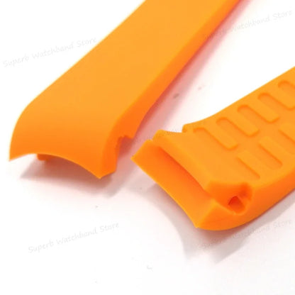Bracelet de montre en Silicone, 18/19/20/21/22/24mm, extrémité incurvée, pour montre Rolex Water Ghost, pour Seiko, Bracelet en caoutchouc, boucle papillon