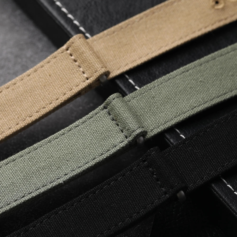 Cinturino in tela rinforzata morbida, impermeabile, anti-sudore, anti-polvere, cinturino morbido nero e verde, cinturino per orologio non in nylon, 20mm, 22mm