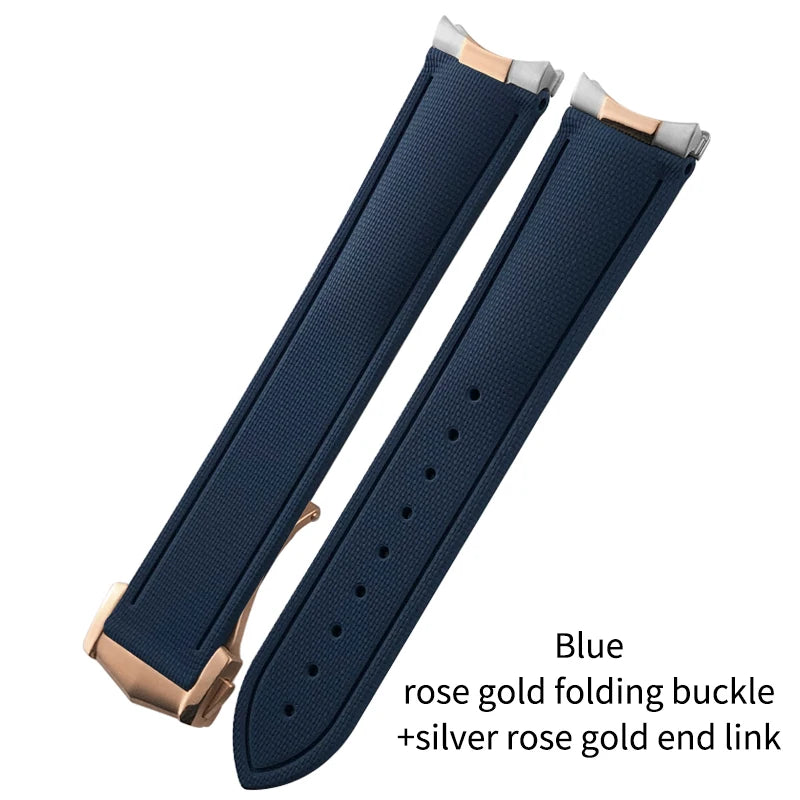 Cinturino per orologio flessibile in gomma fluorurata FKM di alta qualità, 20/21 mm, cinturino per orologio da immersione per Omega Aqua Terra Seamaster 300 Rolex GMT Submariner