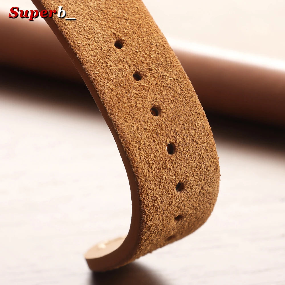 Bracelet de montre Vintage en cuir suédé, bracelet de montre en cuir de veau à dégagement rapide, 14/16/18/19/20/21/22mm, bracelet de remplacement avec boucle ardillon