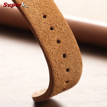 Bracelet de montre Vintage en cuir suédé, bracelet de montre en cuir de veau à dégagement rapide, 14/16/18/19/20/21/22mm, bracelet de remplacement avec boucle ardillon