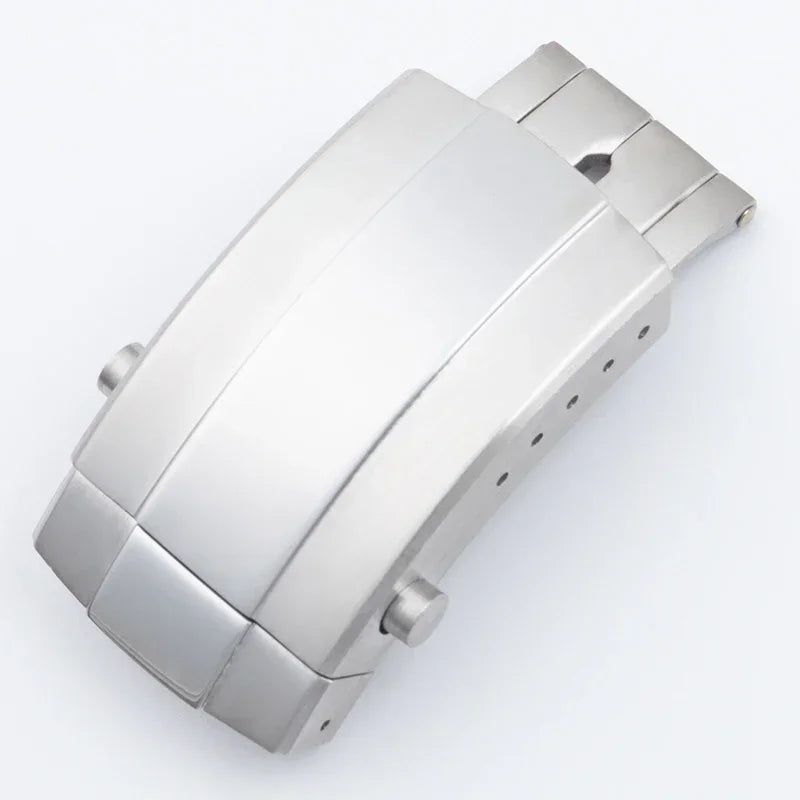Universal Double Push Button Folding Buckle, 316L Stainless Steel Clasp for Breitling Rubber and Silicone Strap, Two Identical Straps