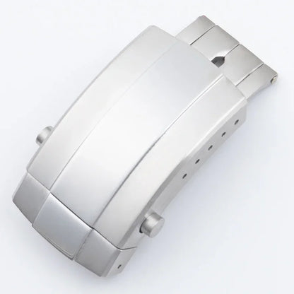 Universal Double Push Button Folding Buckle, 316L Stainless Steel Clasp for Breitling Rubber and Silicone Strap, Two Identical Straps