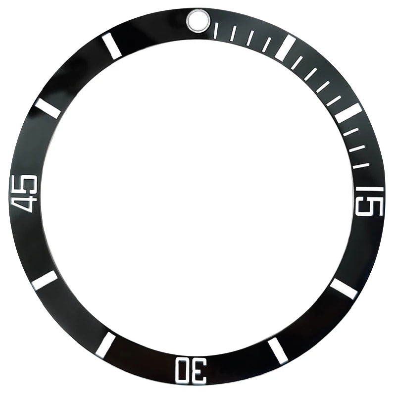 Ceramic watch bezel, 39.5x32.6mm, for Tudor Black Bay, inclined bezel, fitted scale, 12-hour, green luminous pearl, accessories