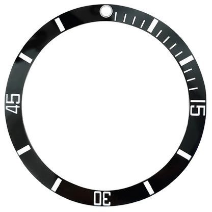 Ceramic watch bezel, 39.5x32.6mm, for Tudor Black Bay, inclined bezel, fitted scale, 12-hour, green luminous pearl, accessories