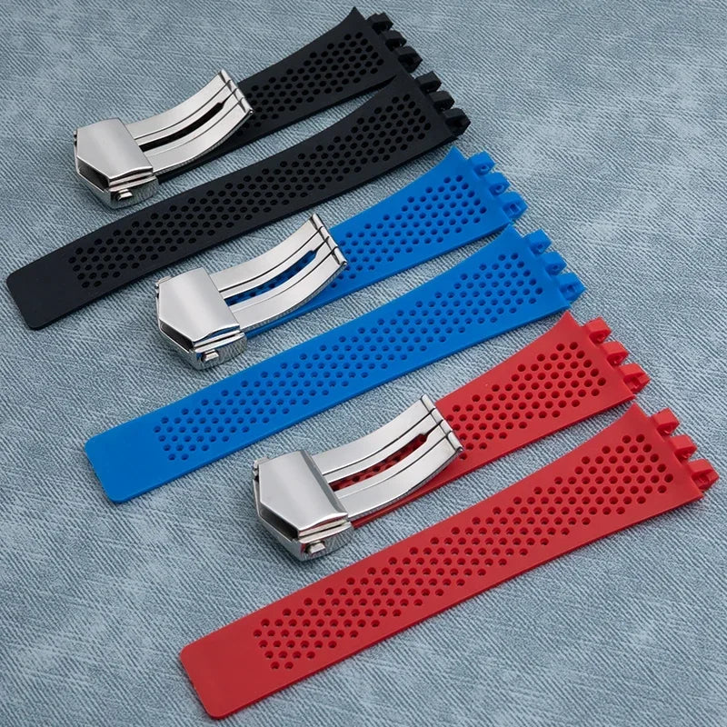 Cinturino per orologio in silicone morbido di alta qualità, per TAG HEUER, serie Carrera, interfaccia concava e convessa, 28x22mm
