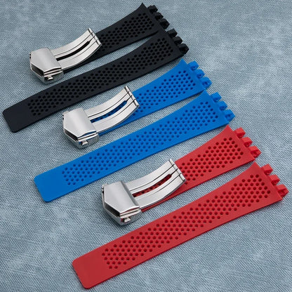 Cinturino per orologio in silicone morbido di alta qualità, per TAG HEUER, serie Carrera, interfaccia concava e convessa, 28x22mm