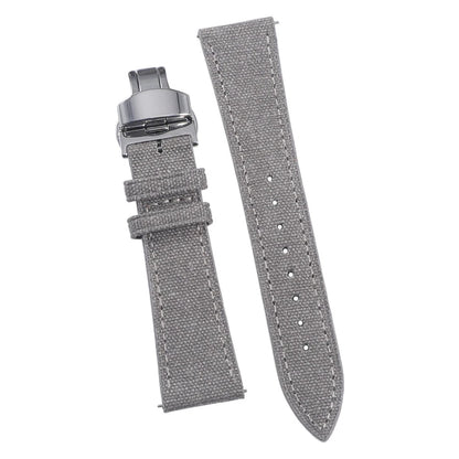 Bracelet de montre en toile haute densité 20 mm 22 mm, bracelet de montre rétro en cuir et tissu avec boucle papillon à dégagement rapide