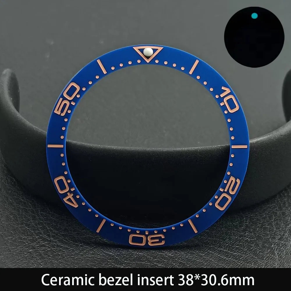 38mm x 30.6mm Sloped Ceramic Bezel GMT and Diving Watch Insert for 40mm Men's Watch Replacement Watch Bezel Inserts