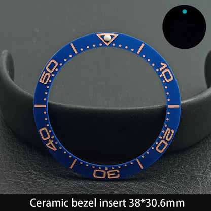 38mm x 30.6mm Sloped Ceramic Bezel GMT and Diving Watch Insert for 40mm Men's Watch Replacement Watch Bezel Inserts