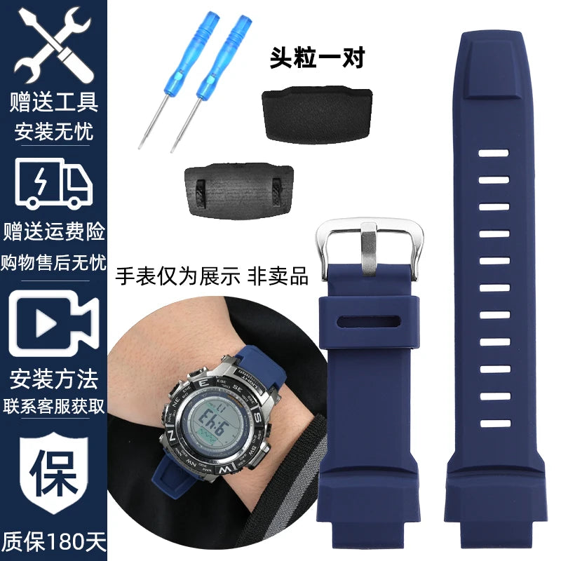 Bracelet de montre convexe en silicone souple, pour Casio PROTREK série PRW 3500 2500 5000 prw5100 PRG 250T 270 prg550 200