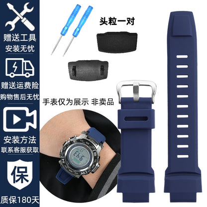 Bracelet de montre convexe en silicone souple, pour Casio PROTREK série PRW 3500 2500 5000 prw5100 PRG 250T 270 prg550 200