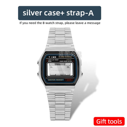 A158 169 Cassa in metallo Bracciale in acciaio inossidabile da 18mm per Caiso a159 a158 argento/nero/oro Cornice in vetro Uomo Donna Mod kit parte