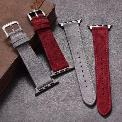 Suede Leather Bracelet for Apple Watch Band 44mm 40mm 38mm 45mm 41mm Vintage Leather Strap iWatch Series 6 SE 7 8 9 10 Ultra2 49