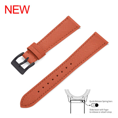 Bracelet de montre en cuir vintage cousu, 18mm, 19mm, 20mm, 21mm, 22mm, 23mm, 24mm, à dégagement rapide, rétro, durable, bracelets de remplacement