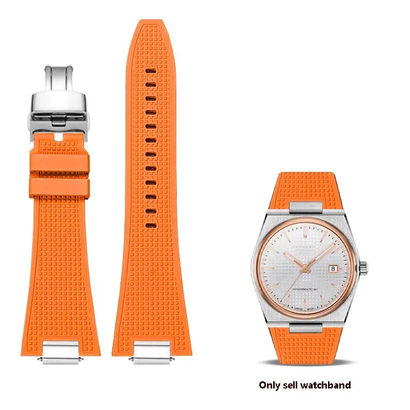 Bracelet de montre en Silicone à dégagement rapide 27mm pour Tissot PRX T137.407 T137.410, Bracelet de montre en caoutchouc fluoré de haute qualité pour hommes