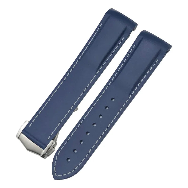 Cinturino per orologio in gomma siliconica, 18mm 19mm 20mm 21mm 22mm, per Omega Seamaster Planet Ocean per orologio Speedmaster Moon, bracciale impermeabile