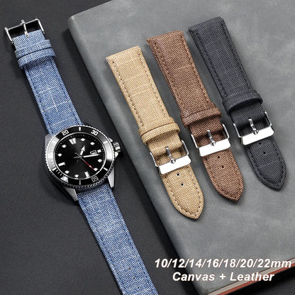 Bracelet de montre en Nylon à motif Denim pour Casio bracelet en cuir Vintage 10 12 14 16 18 20 22mm bracelet de montre pour Seiko hommes femmes accessoires