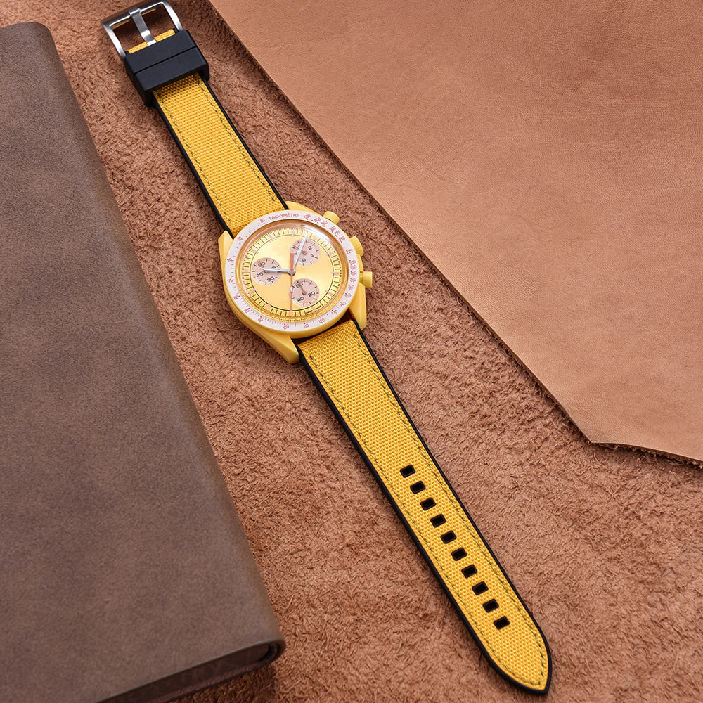 Bracelet de montre FKM en Nylon hybride de haute qualité 20mm 22mm bracelets de montre en caoutchouc fluoré en Nylon à dégagement rapide pour chaque marque montres de plongée