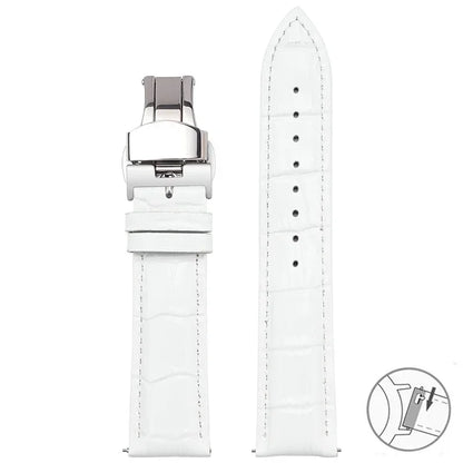 Bracelet en cuir véritable de vache pour Seiko Tissot, bracelet de montre universel à dégagement rapide 12 13 14 15 16 17 18 19 20 21 22 23 24 26mm