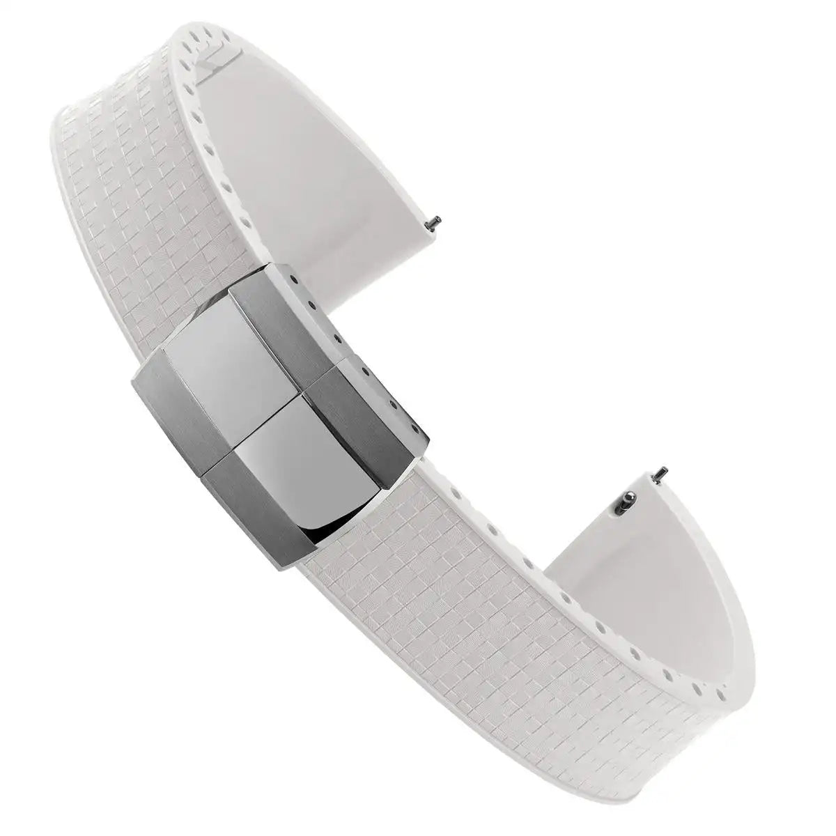 Bracelet de montre en caoutchouc fluoré, coupe sur la taille, 18/19/20/21/22mm, boucle de déploiement FKM en mosaïque, extrémité plate universelle, remplacement du Bracelet