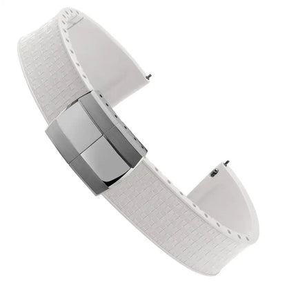 Bracelet de montre en caoutchouc fluoré, coupe sur la taille, 18/19/20/21/22mm, boucle de déploiement FKM en mosaïque, extrémité plate universelle, remplacement du Bracelet