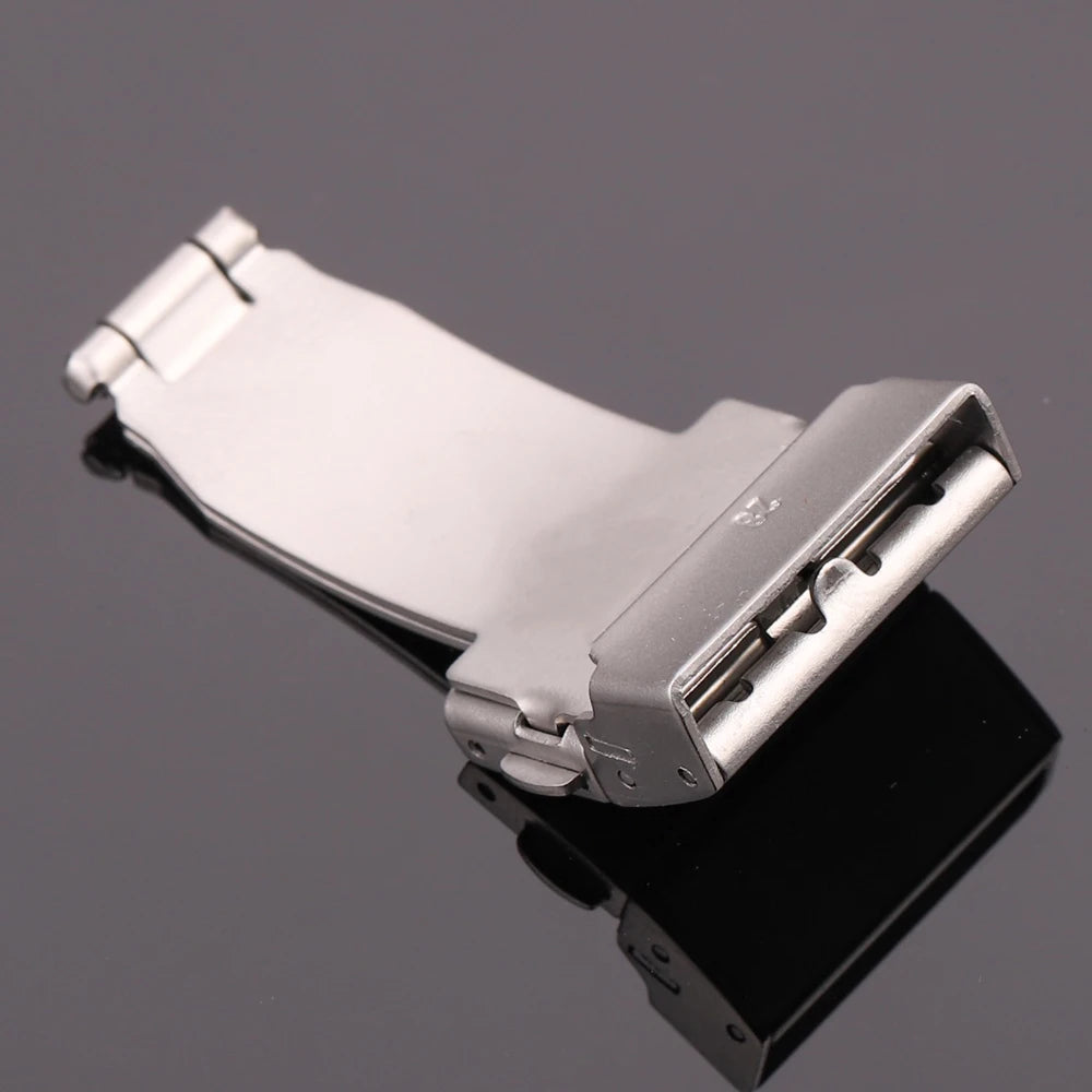 Bracelet de montre en acier inoxydable, boucle argentée 16 18 20 22mm, bracelet de montre en métal à Double pression, fermoir automatique, accessoires