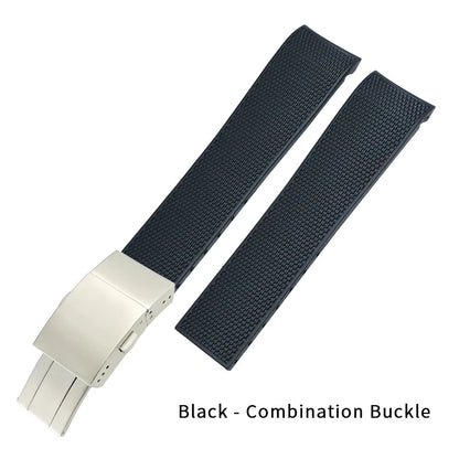 Bracelet de montre en caoutchouc et Silicone, 21mm 20mm 19mm, pour Longines Conquest HydroConquest L3, boucle pliante, noir, étanche