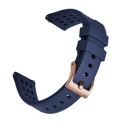 High Quality Quick Release FKM Fluoro Rubber Watch Strap 20mm 22mm New Design Porous Structure Ventilate FPM Rubber Watch Straps