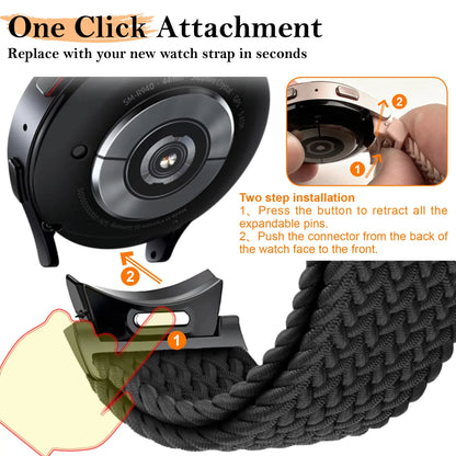 Bracelet sans espaces pour Samsung Galaxy Watch 6 4 classic/5 pro 47mm 43mm 44mm 40mm bracelet tressé magnétique Galaxy watch6 watch4