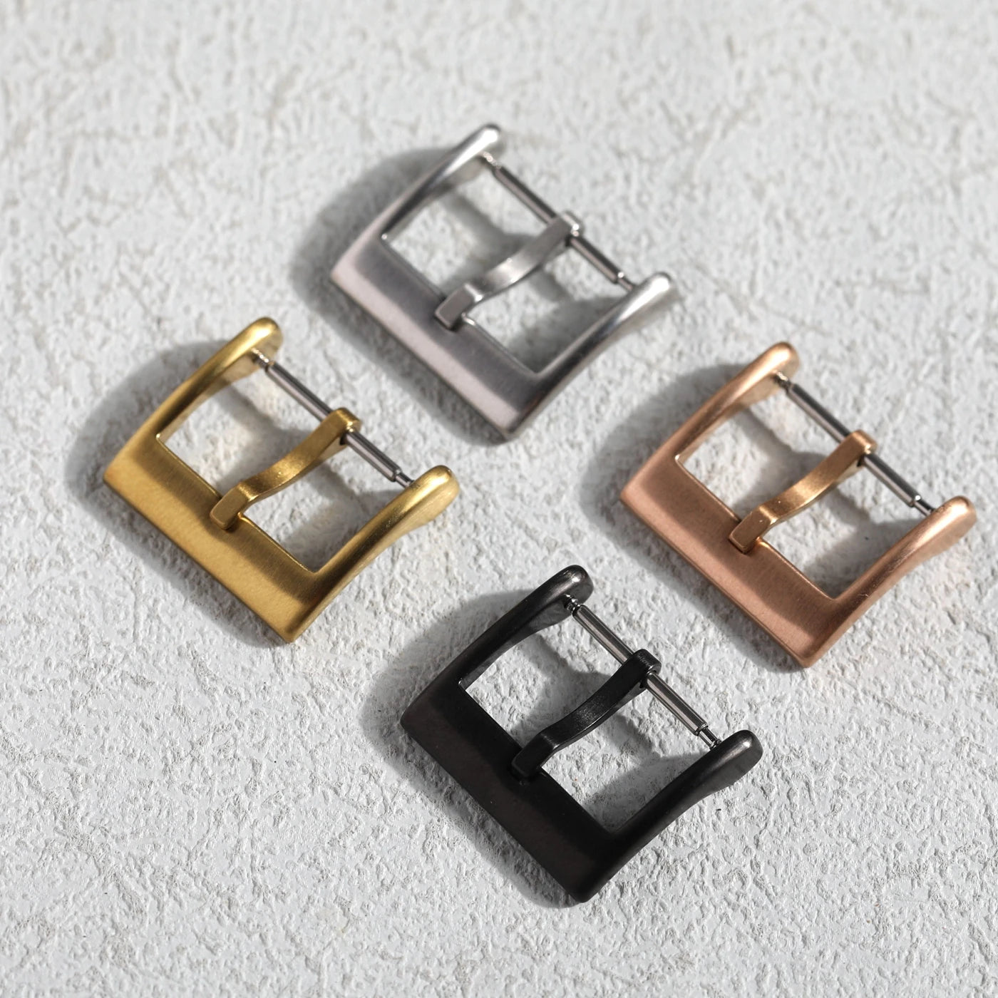 High-end leather bracelet buckle, 316L stainless steel buckle 16 18 20MM silver black rose gold watch accessory buckle