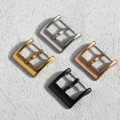 High-end leather bracelet buckle, 316L stainless steel buckle 16 18 20MM silver black rose gold watch accessory buckle