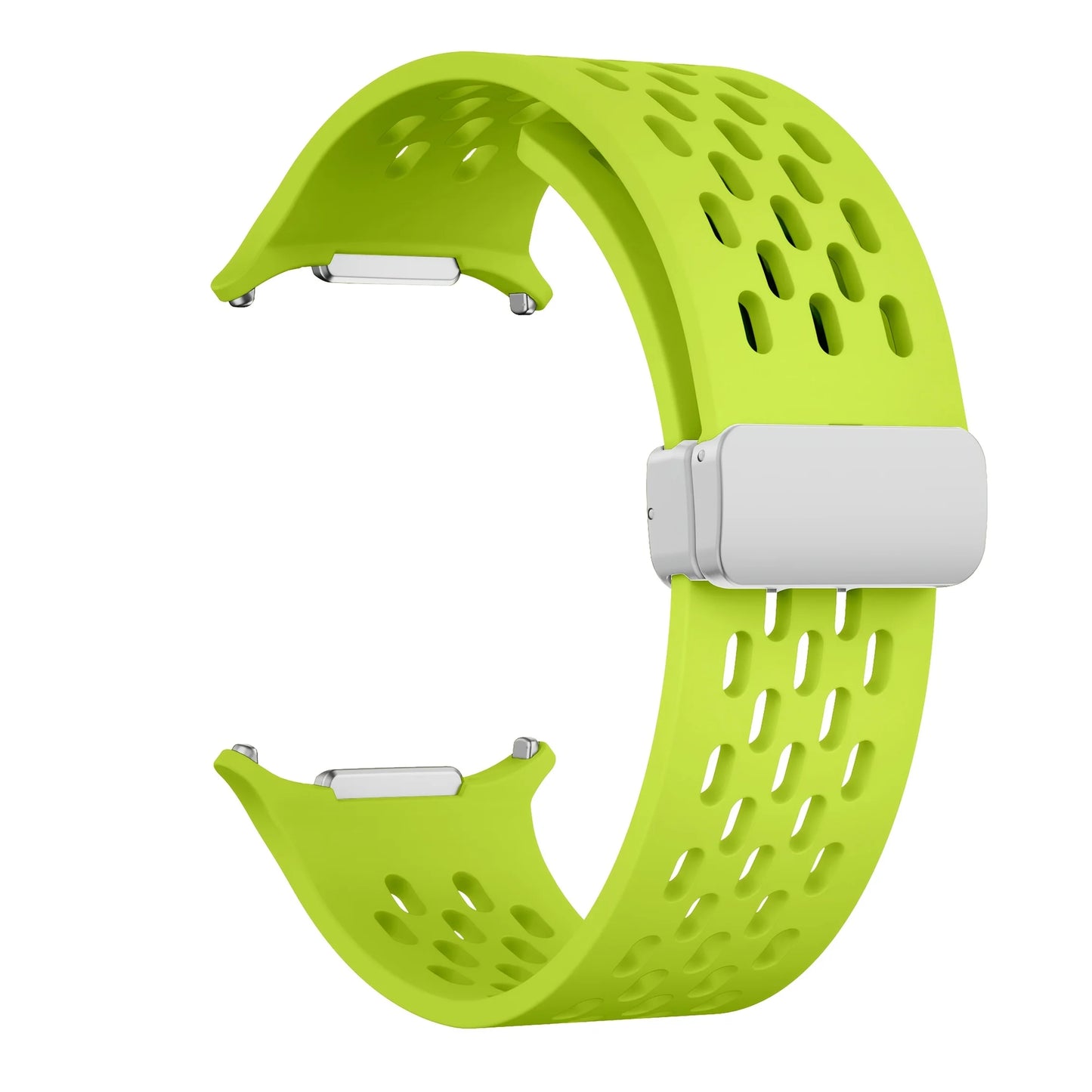 Magnetic Folding Buckle Bracelet for Samsung Watch, Ultra Metal Beads Replacement, Breath-Air Fitness Watch Accessory