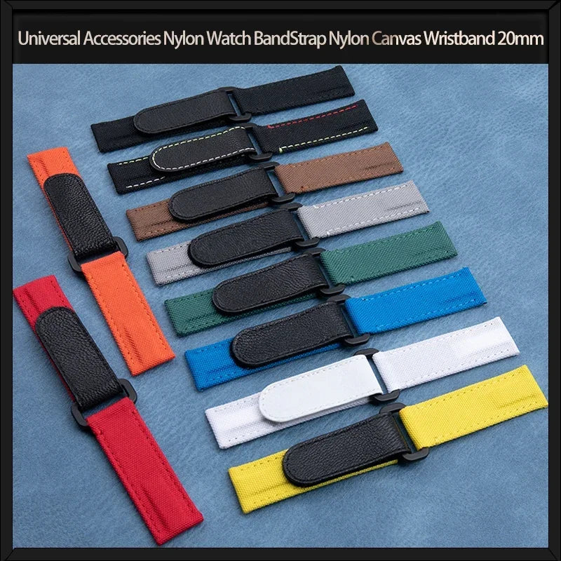 Bracelet de montre universel en Nylon, accessoires universels pour Tudor/Omega/Rolex/IWC/Tissot Daytona SUBMARINER, bracelet en toile de Nylon, 20mm