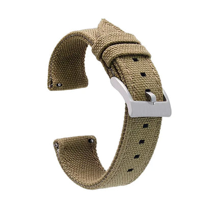 20mm 22mm Quick Release Canvas Watch Strap - Black Khaki