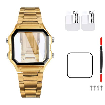 Stainless Steel Watch Case and Strap Modification Kit for Casio Royale Mod AE-1200 (3299) AE-1200WH AE-1300 WS-1600H (3556) WS-1600H