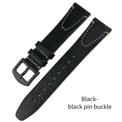 Cinturino per orologio vintage fatto a mano in vera pelle, 17mm 18mm 19mm 20mm 21mm 22mm 23mm 24mm, marrone scuro, nero, morbido, da uomo
