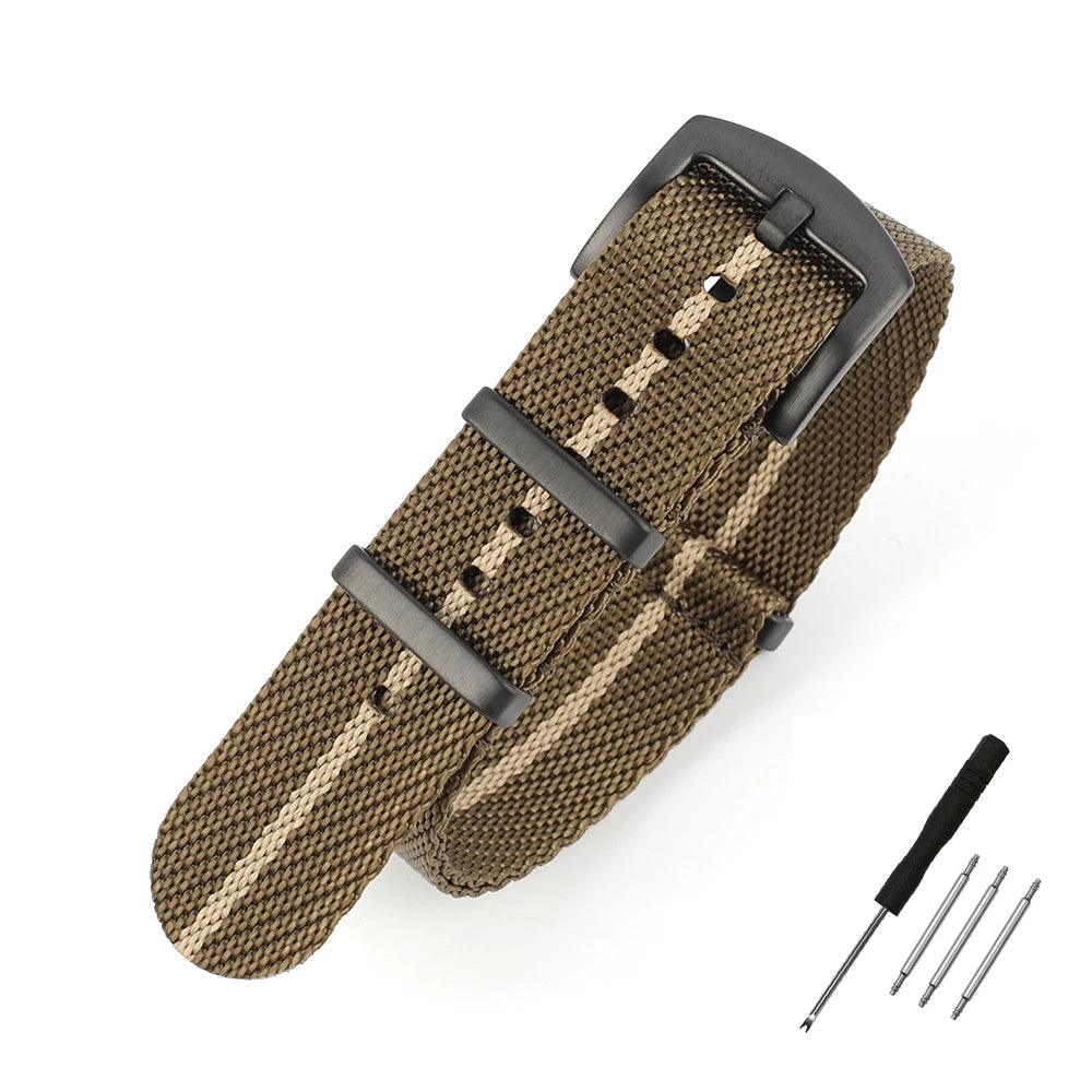 Cinturino per orologio in Nylon 20mm 22mm, cinturino a righe, cinturino di ricambio, accessori militari per cinturini orologio T-udor